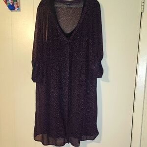 Torrid Black Bishop Sleeve V-Neck Dress Size 2X